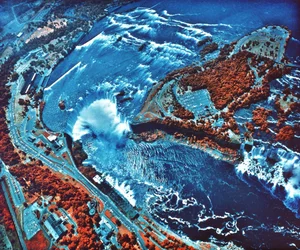Infrared Photograph of Niagara Falls Taken from NASA Earth Survey 2 Aircraft